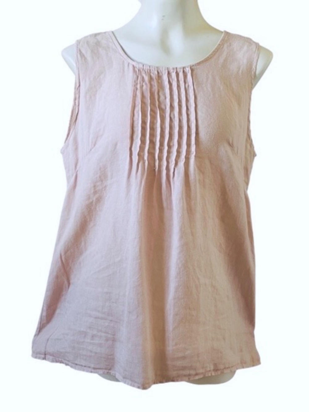 Laura Bianchi Italian Linen Sustainable Natural Fiber Blush Pink Top Size L